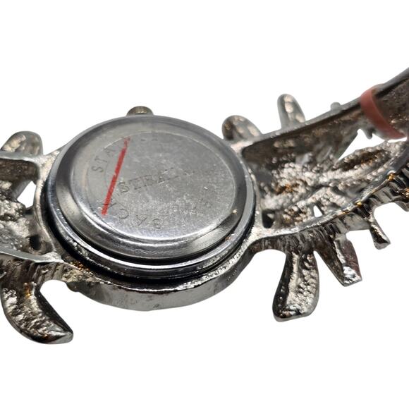 Strada Crystal Women Watch Dragonfly Analog Quartz Movement Silver Tone - Picture 6 of 9